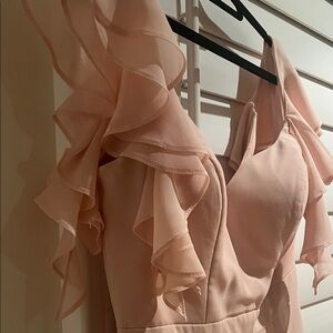 Bill Levkoff Blush Maxi Dress with Ruffle Detail Style #1608